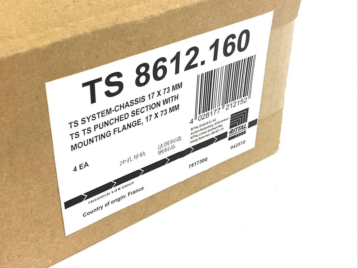 Rittal TS 8612.160 TS System Chassis 17mm x 73mm, 540mm Length 8612160, BOX OF 4 - Maverick Industrial Sales