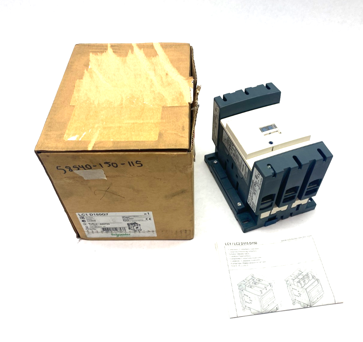 Schneider Electric LC1 D150G7 TeSys Deca Nonreversing IEC Contactor 3-Phase - Maverick Industrial Sales