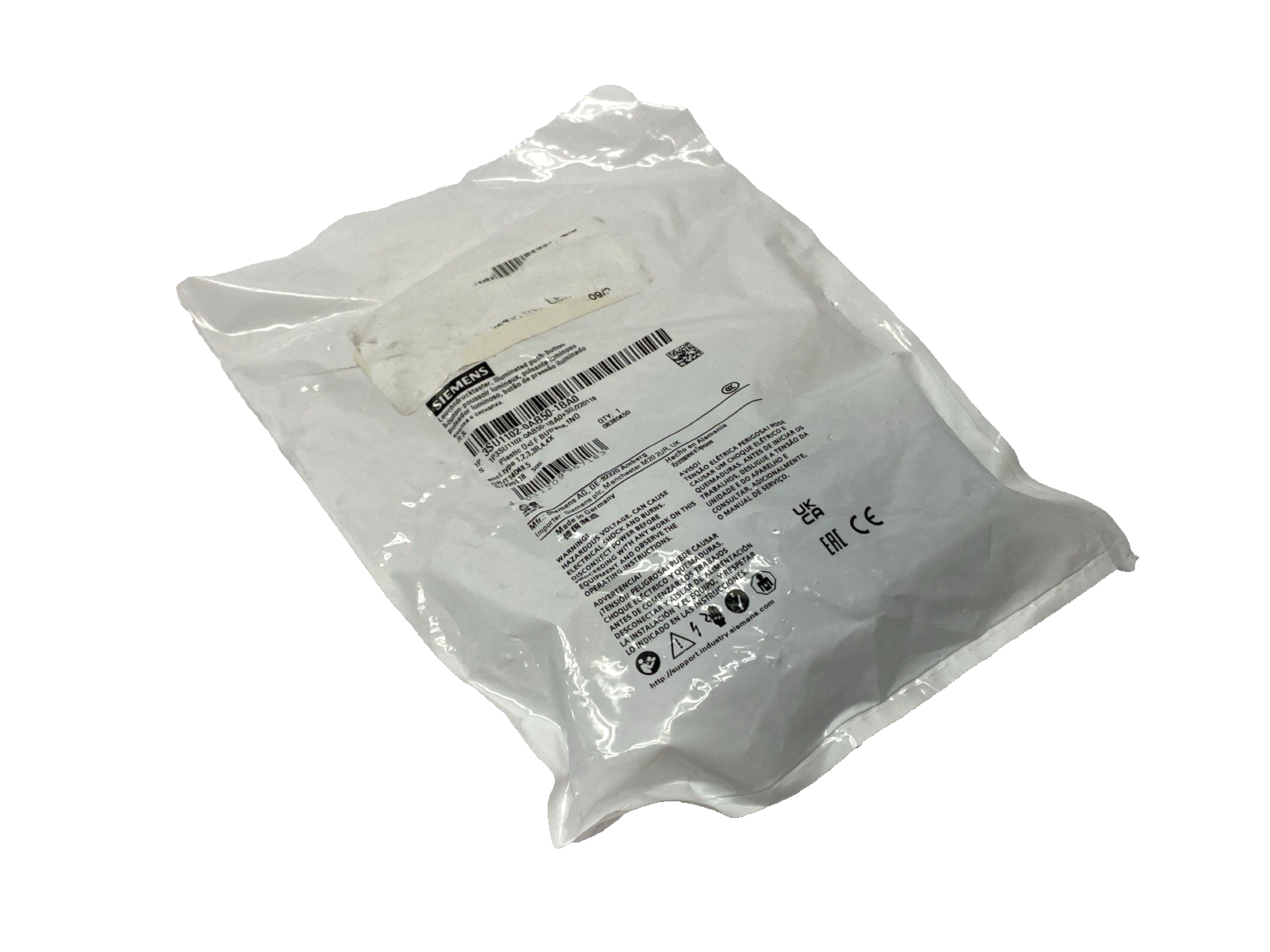 Siemens 3SU1102-0AB50-1BA0 Blue Illuminated Pushbutton 22mm 24V AC/DC - Maverick Industrial Sales