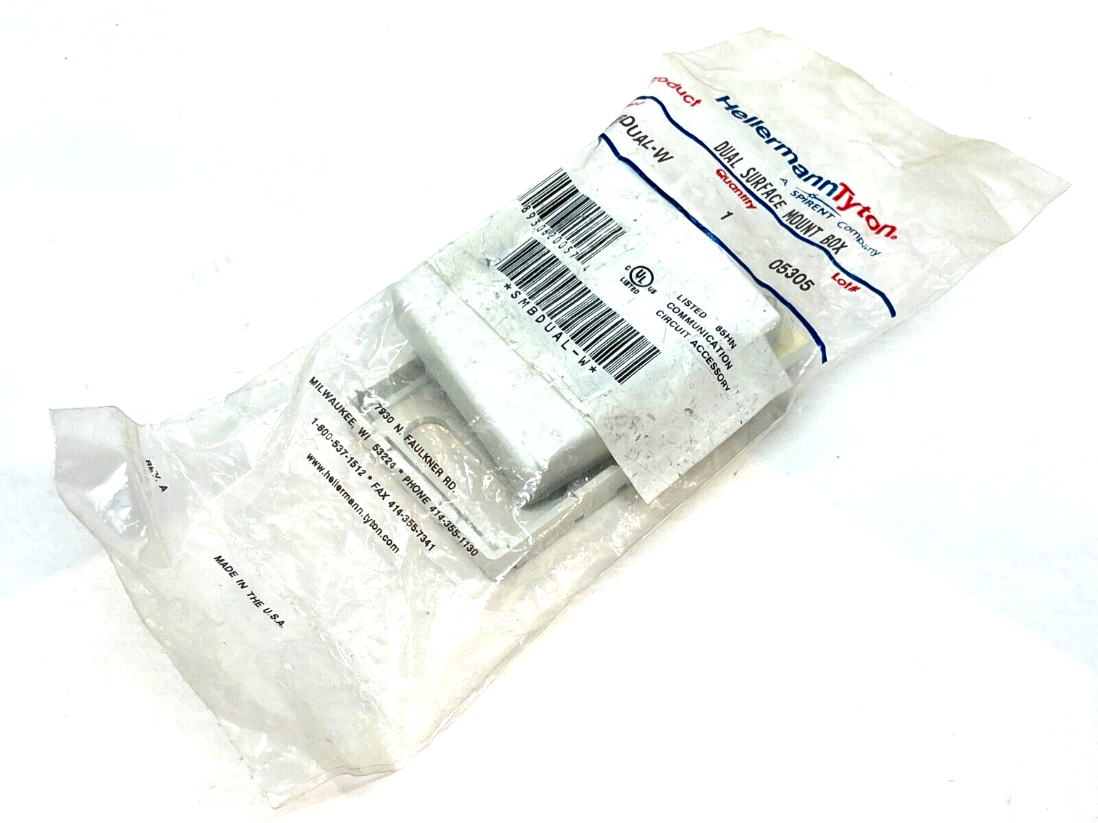 Hellermann Tyton SMBDUAL-W Dual Surface Mount Box - New - Maverick Industrial Sales