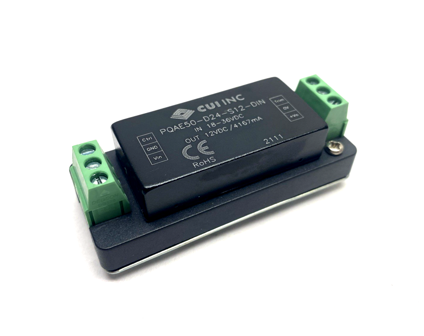 PQAE50-D24-S12-DIN | CUI DC/DC Din Rail Power Supply 18-36VDC In 12VDC 50W Out - Used - Maverick Industrial Sales