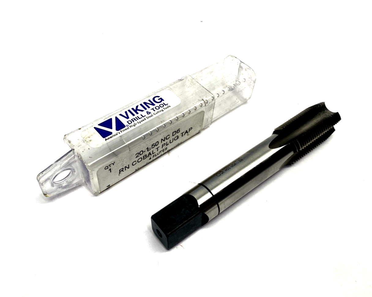 Viking Drill 85572 M42 4-Flute Plug Tap M20-1.50 NC D6 RN HSS Cobalt - New – Open box - Maverick Industrial Sales