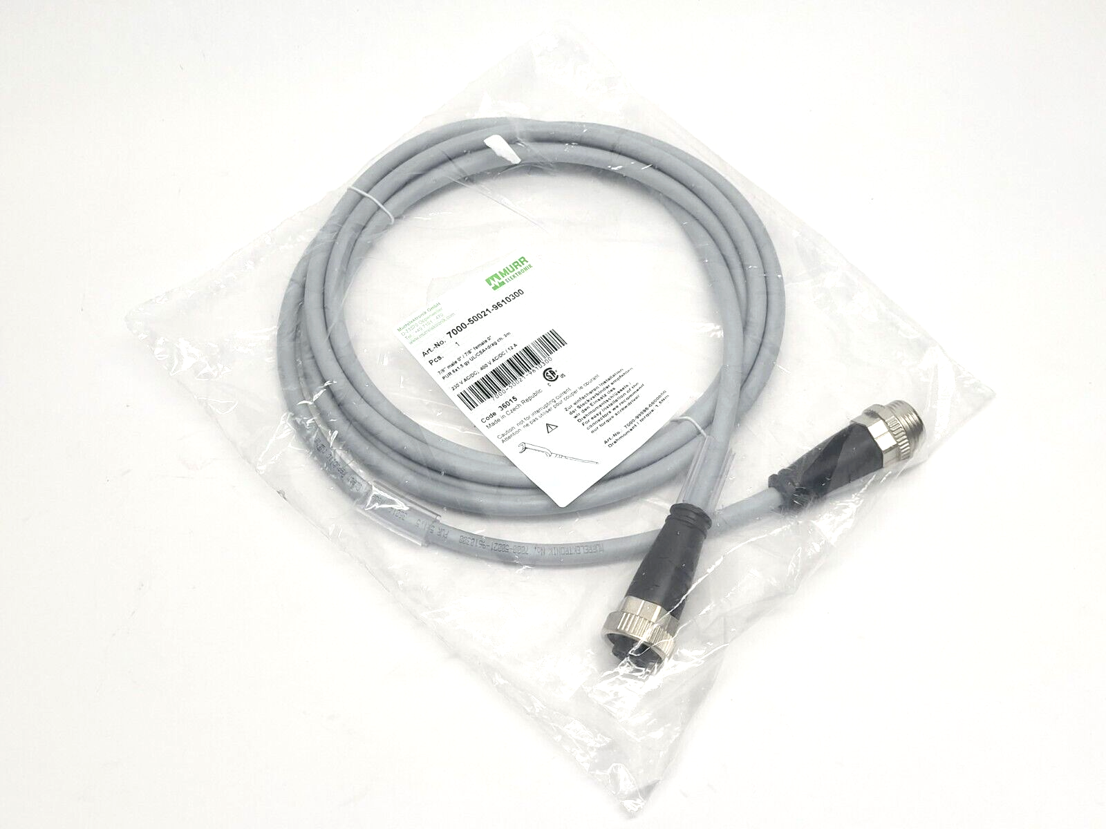 Murr Elektronik 7000-50021-9610300 7/8" Male to 7/8" Female Cordset 3m - Maverick Industrial Sales