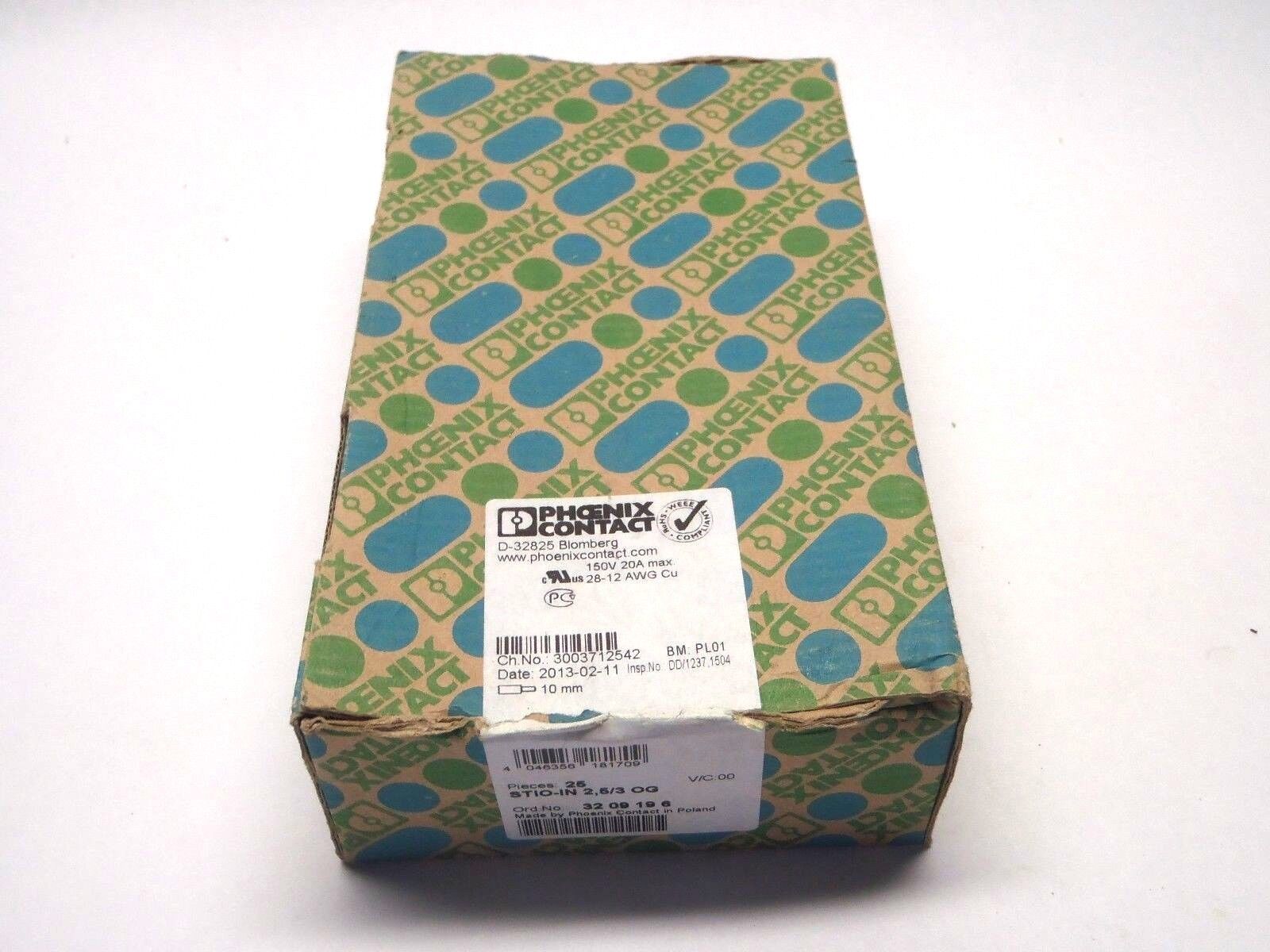 Lot of 23 Phoenix Contact STIO-IN 2,5/3 OG Terminal Blocks 3209196 - New – Open box - Maverick Industrial Sales