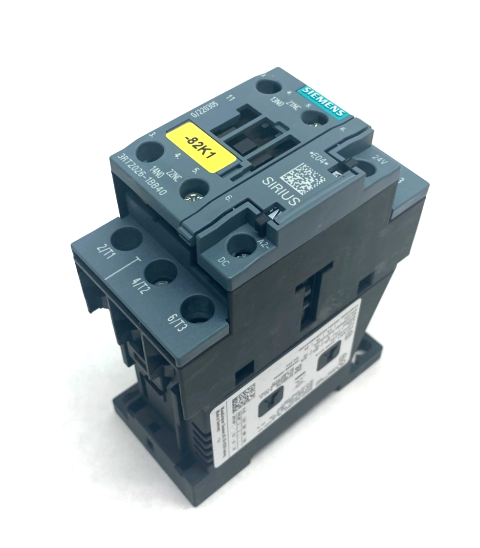 Siemens 3RT2026-1BB40 SIRIUS Power Contactor 3-Pole AC3:11KW 1NO+1NC DC24V - Maverick Industrial Sales