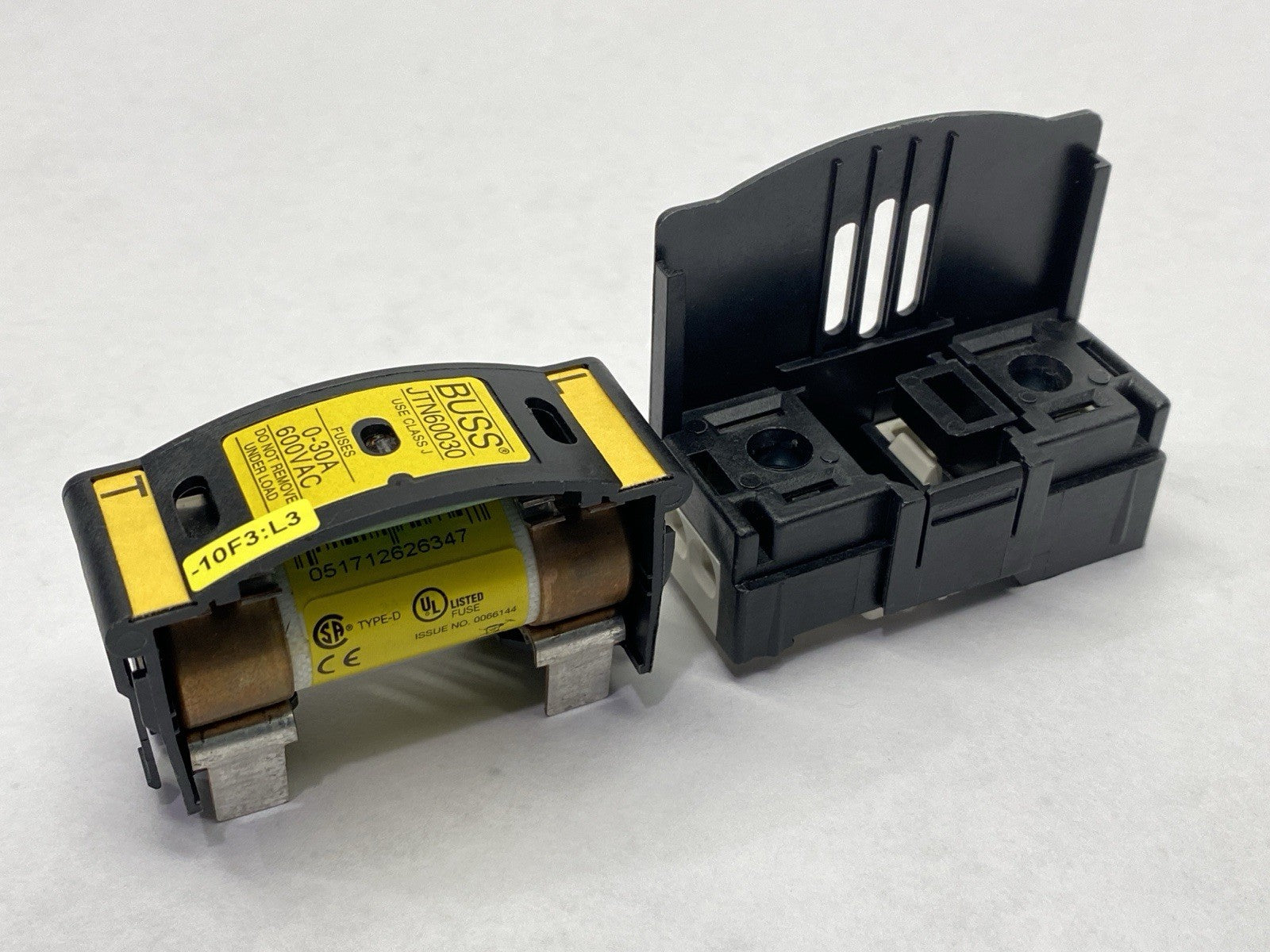 Bussmann JTN60030 Fuse Block Class J 30A 600VAC w/ Low-Peak LPJ-25SPI Fuse - Maverick Industrial Sales