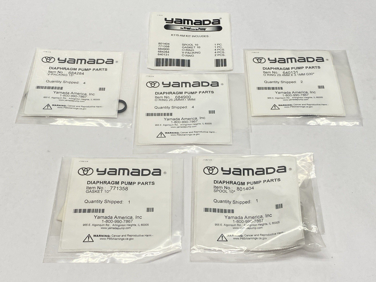Yamada K115-AM Diaphragm Pump Repair Kit - Maverick Industrial Sales