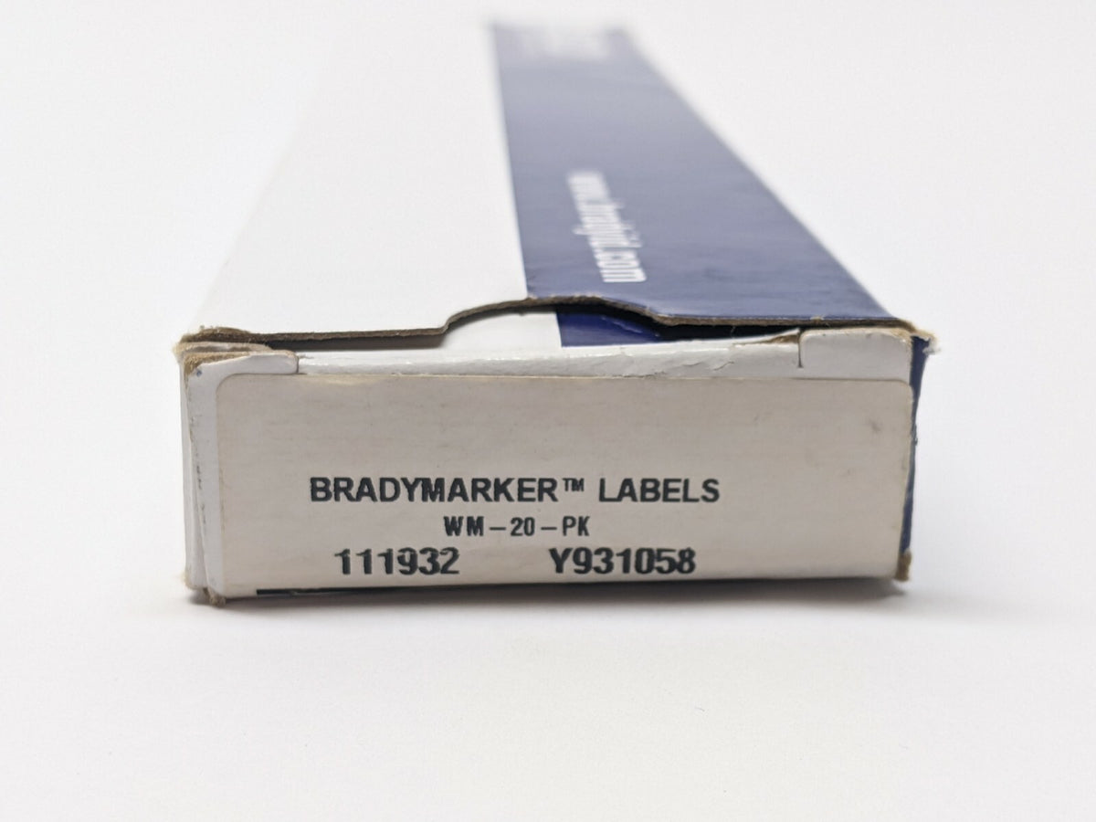 WM-20-PK | Brady Vinyl Cloth Wire Marker 111932 Y931058 LOT OF 7 Sheets - New – Open box - Maverick Industrial Sales