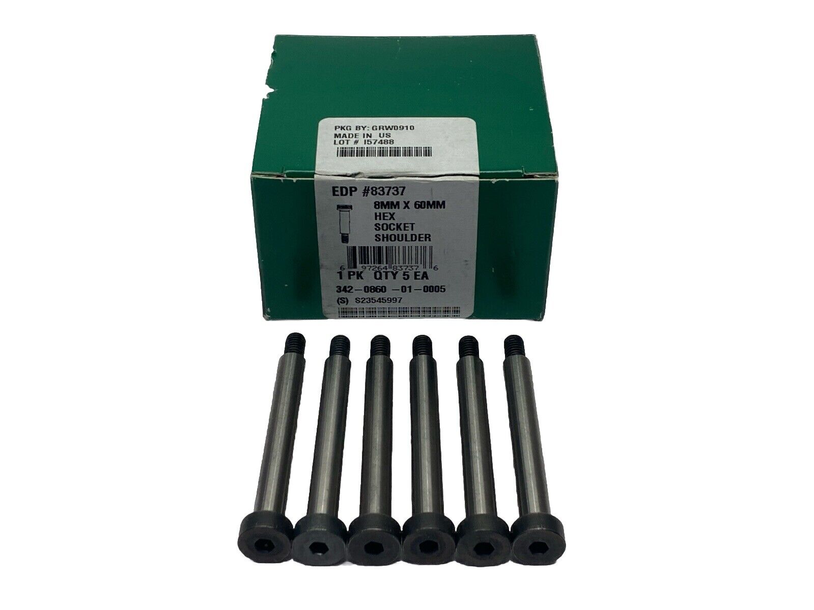 Decorah 342-0860-01-0005 Hex Socket Shoulder Screw 8mm x 60mm LOT OF 6 - Maverick Industrial Sales