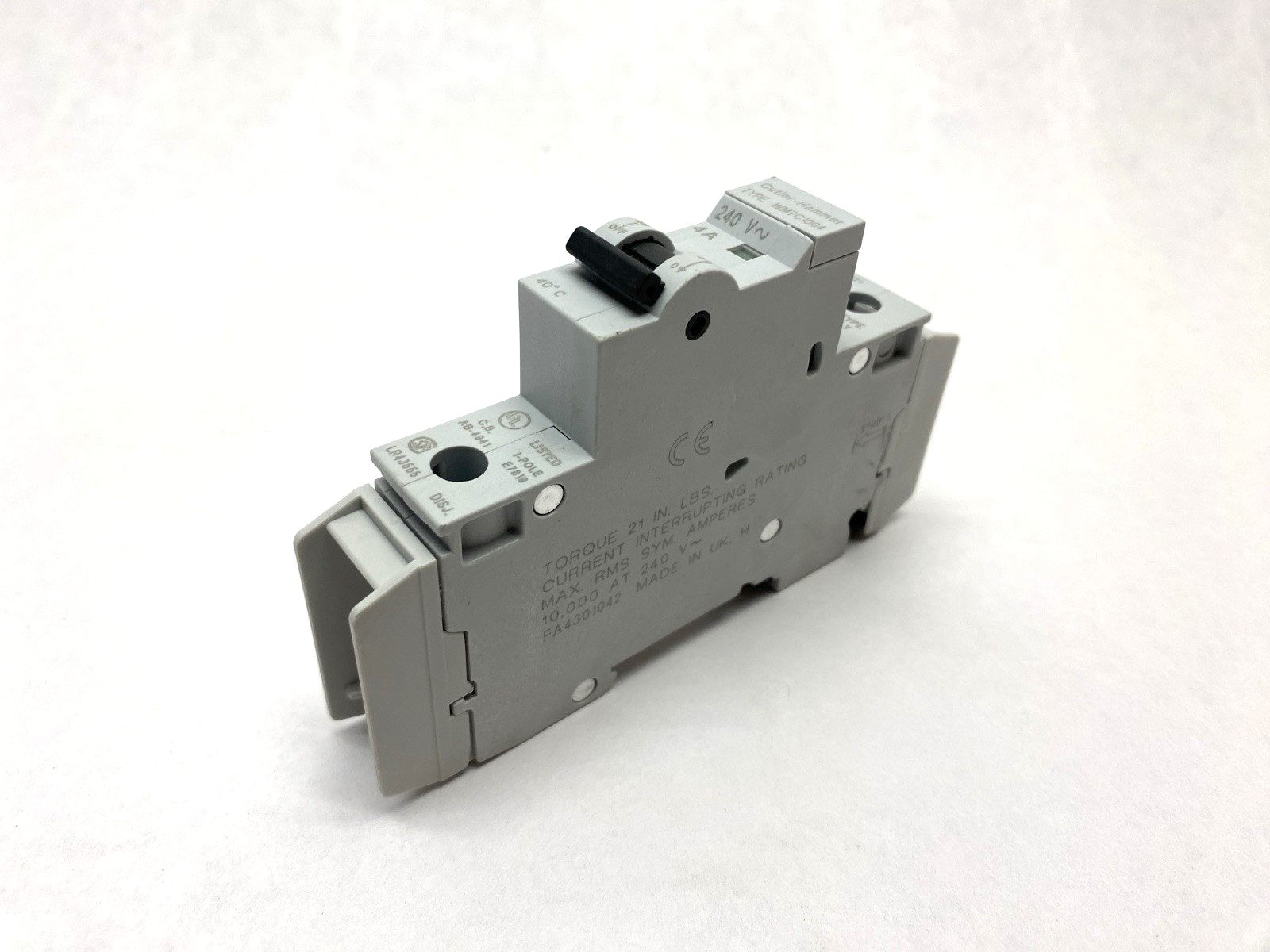 Cutler Hammer WMTC1004 240V Breaker, Din Rail Mount 4A - Maverick Industrial Sales