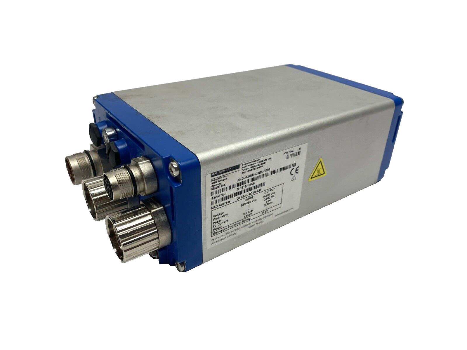 Kollmorgen AKD-N00307-DSEC-E000 HW Rev: B Decentralized Servo Drive - Used - Maverick Industrial Sales