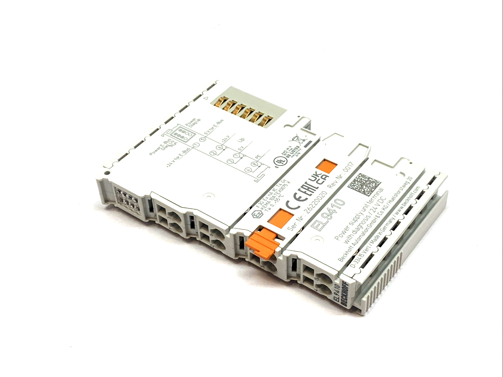 EL9410 | Beckhoff EtherCAT E‑Bus Power Supply Terminal 24V DC 2A 10A Contacts - Used - Maverick Industrial Sales