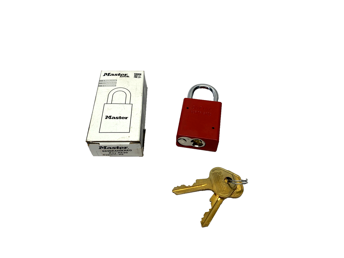 Master Lock 6835KAMKRED Aluminium Padlock & Key, RED, 3077DX - Maverick Industrial Sales