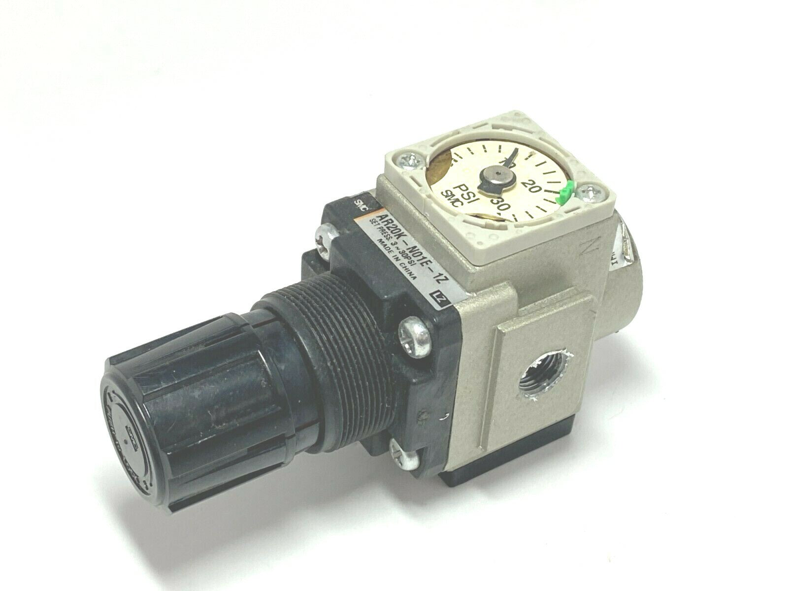 AR20K-N01E-1Z | SMC Pneumatic Pressure Regulator 3-30 PSI - Used - Maverick Industrial Sales