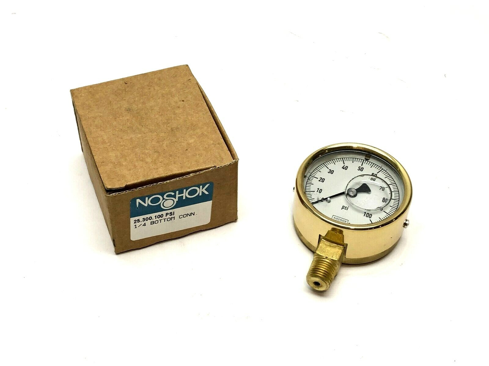 Noshok 25.300.100 PSI Pressure Gauge 1/4" NPT Connector - Maverick Industrial Sales