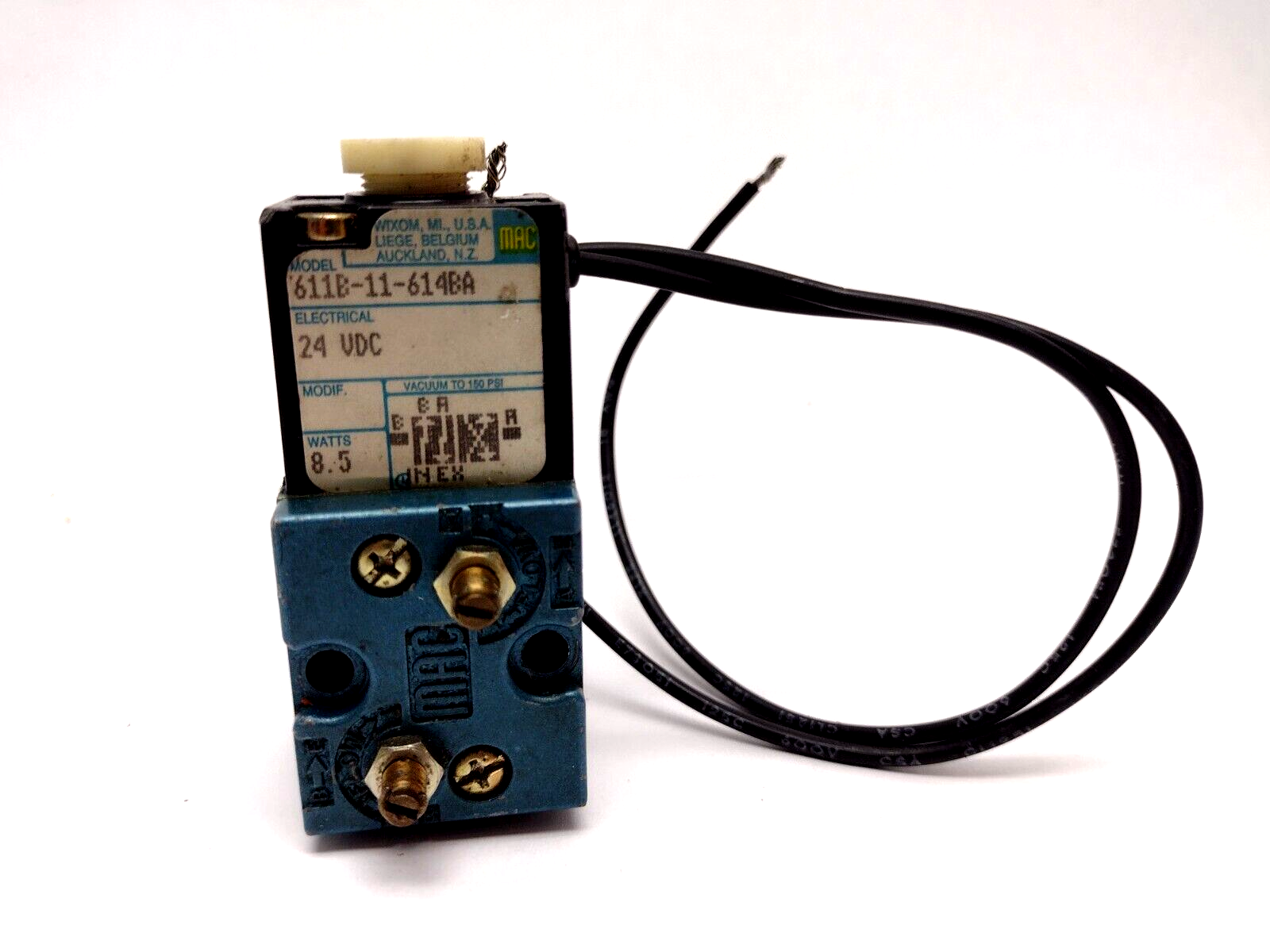 611B-11-614BA | MAC Valves Solenoid Valve 24VDC 8.5W 150PSI - Used - Maverick Industrial Sales