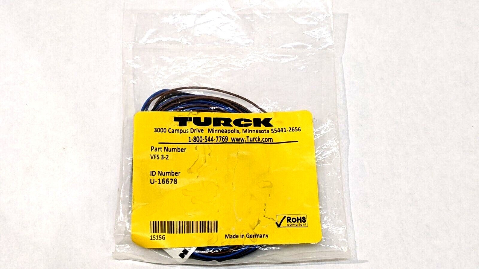 VFS 3-2,U-16678 | Turck VFS 3-2 Receptacle U-16678 - New - Maverick Industrial Sales