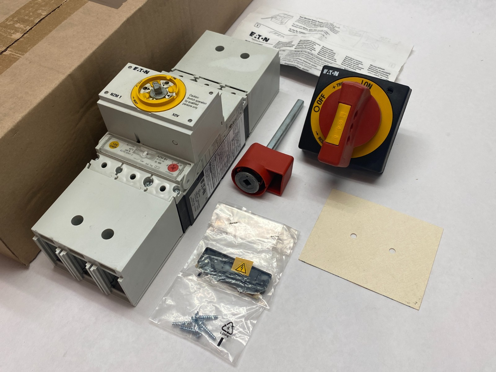 Eaton NZM2-XHB-DAR-NA Molded Case Circuit Breaker Switch Assembly Kit, Red Hand. - New – Open box - Maverick Industrial Sales