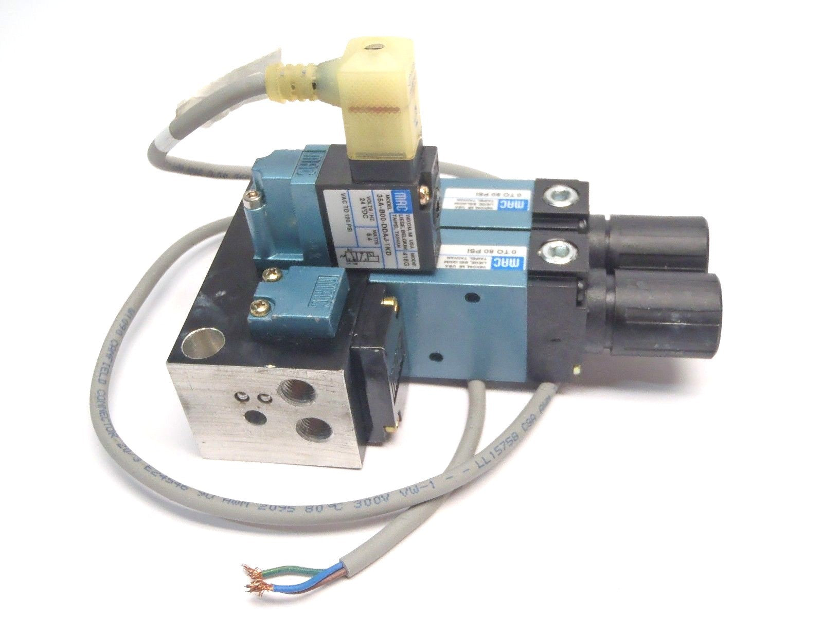 35A-B00-DDAJ-1KD | MAC Valves PR92C-M0AB (2) & Solenoid Valve Assembly - Used - Maverick Industrial Sales