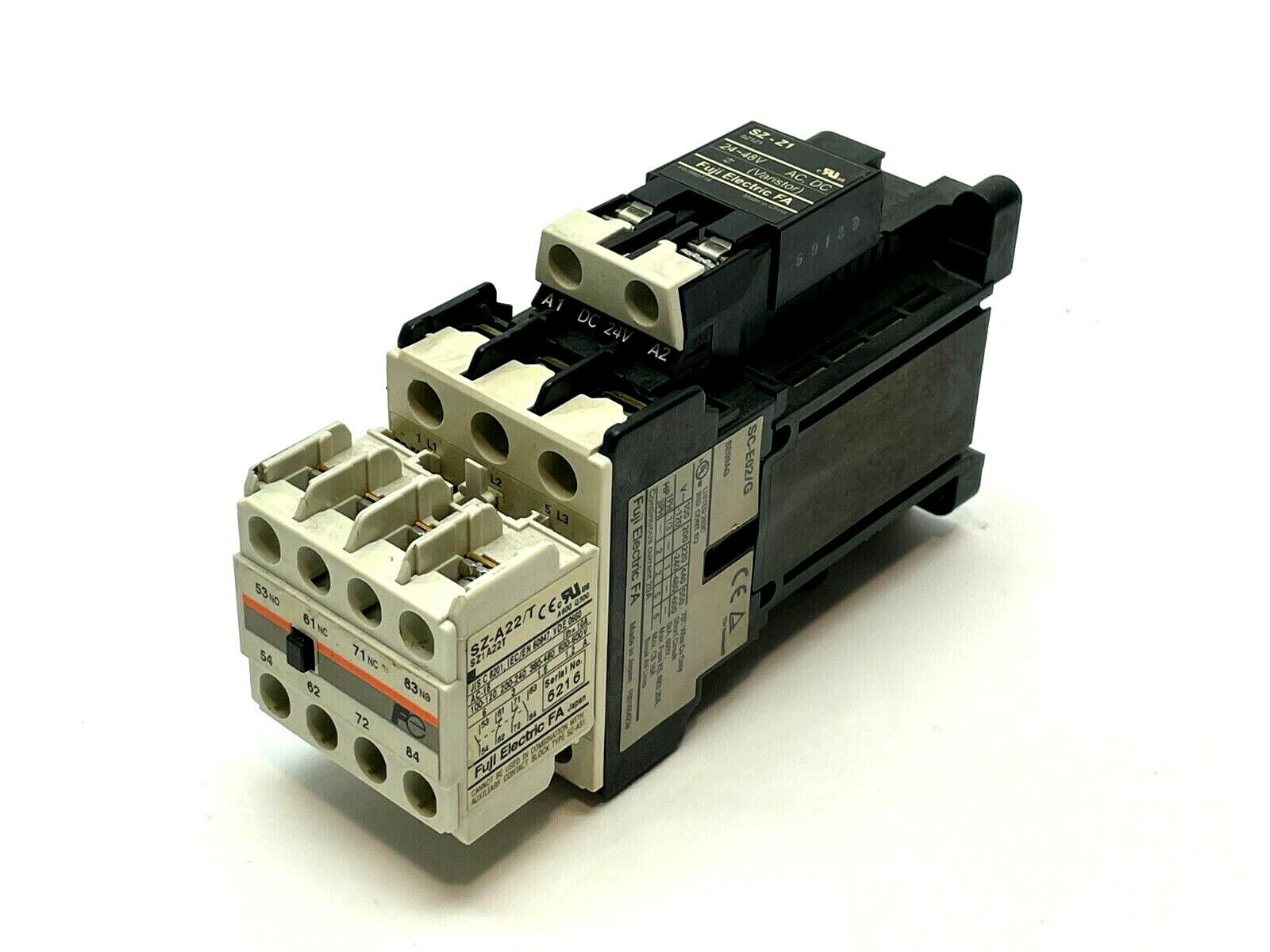 Fuji Electric SC-E02/G Contactor w/ SZ-A22/T Contact Block - Maverick Industrial Sales