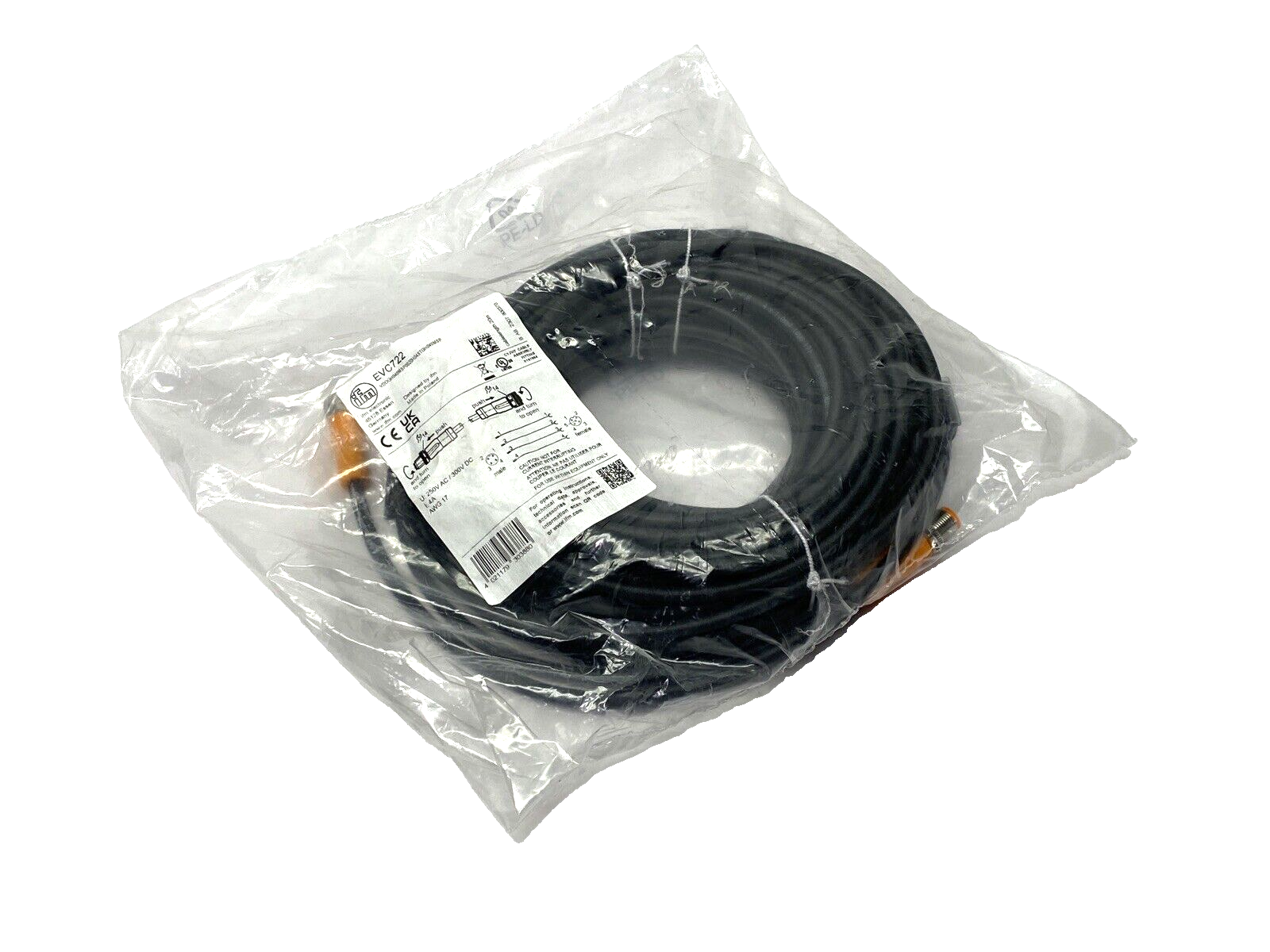 IFM EVC722 M12 Male to Female 20m Cable Assembly VDOGH040MSP0020H04STGH040MSP - Maverick Industrial Sales
