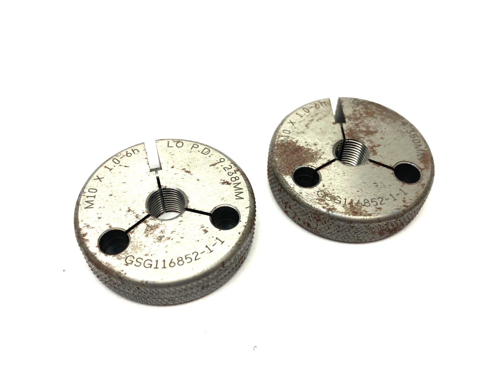 GSG116852-1-1 Threaded Ring Gage LO GO Set M10 x 1.0-6H GO PD 9.350, LO PD 9.238 - Maverick Industrial Sales