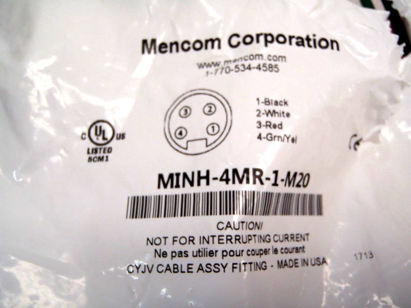 Mencom MIH-4MR-1-M20 4 Pole Male Straight From Mount 14 AWG 15A M20 - New – Open box - Maverick Industrial Sales