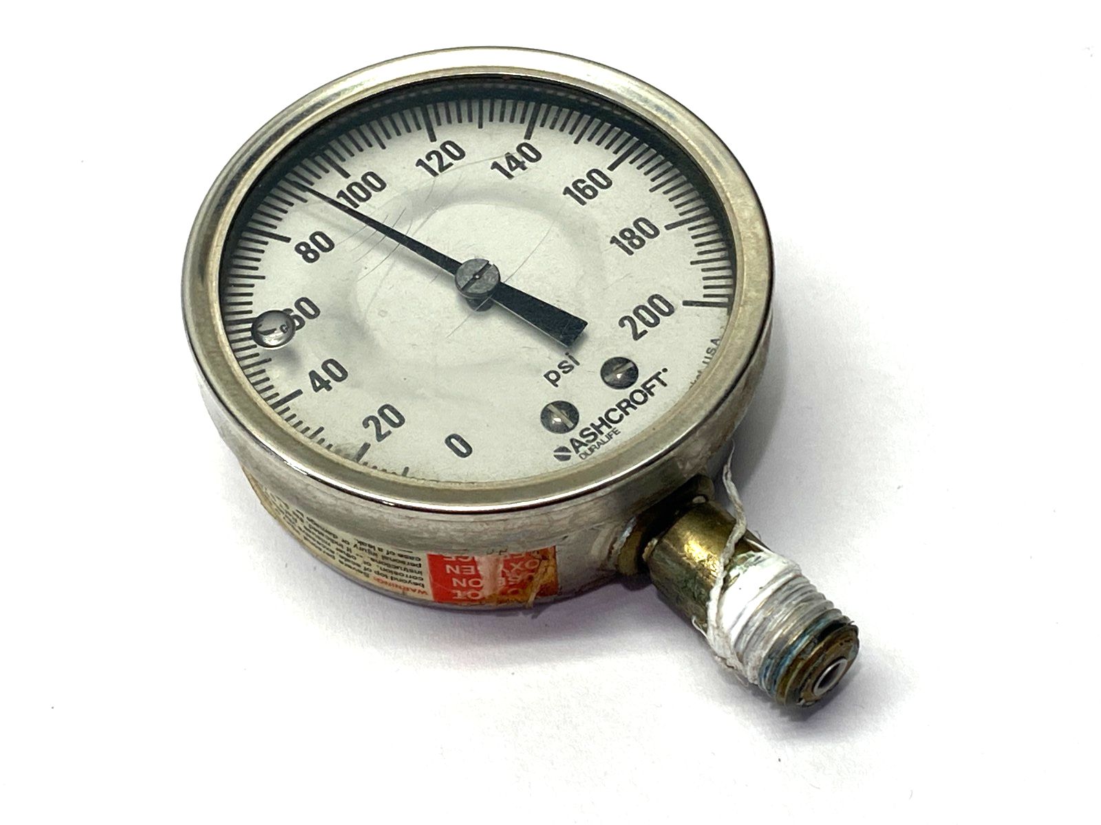 Ashcroft Q-8962 Industrial Pressure Gauge, Glycerin Filled, 0-200PSI, 1/4" NPT - Maverick Industrial Sales