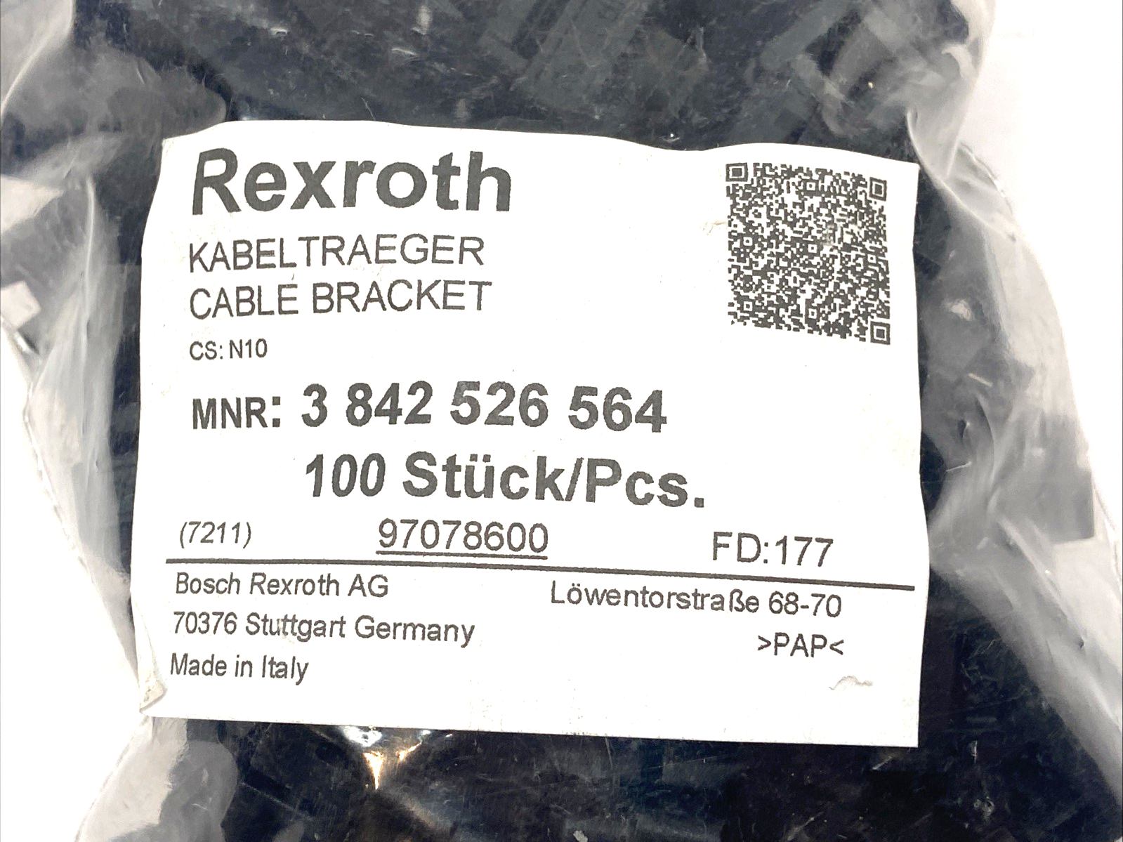 Bosch Rexroth 3 842 526 564 Cable Bracket For 10mm T-Slots LOT OF 100 - Maverick Industrial Sales