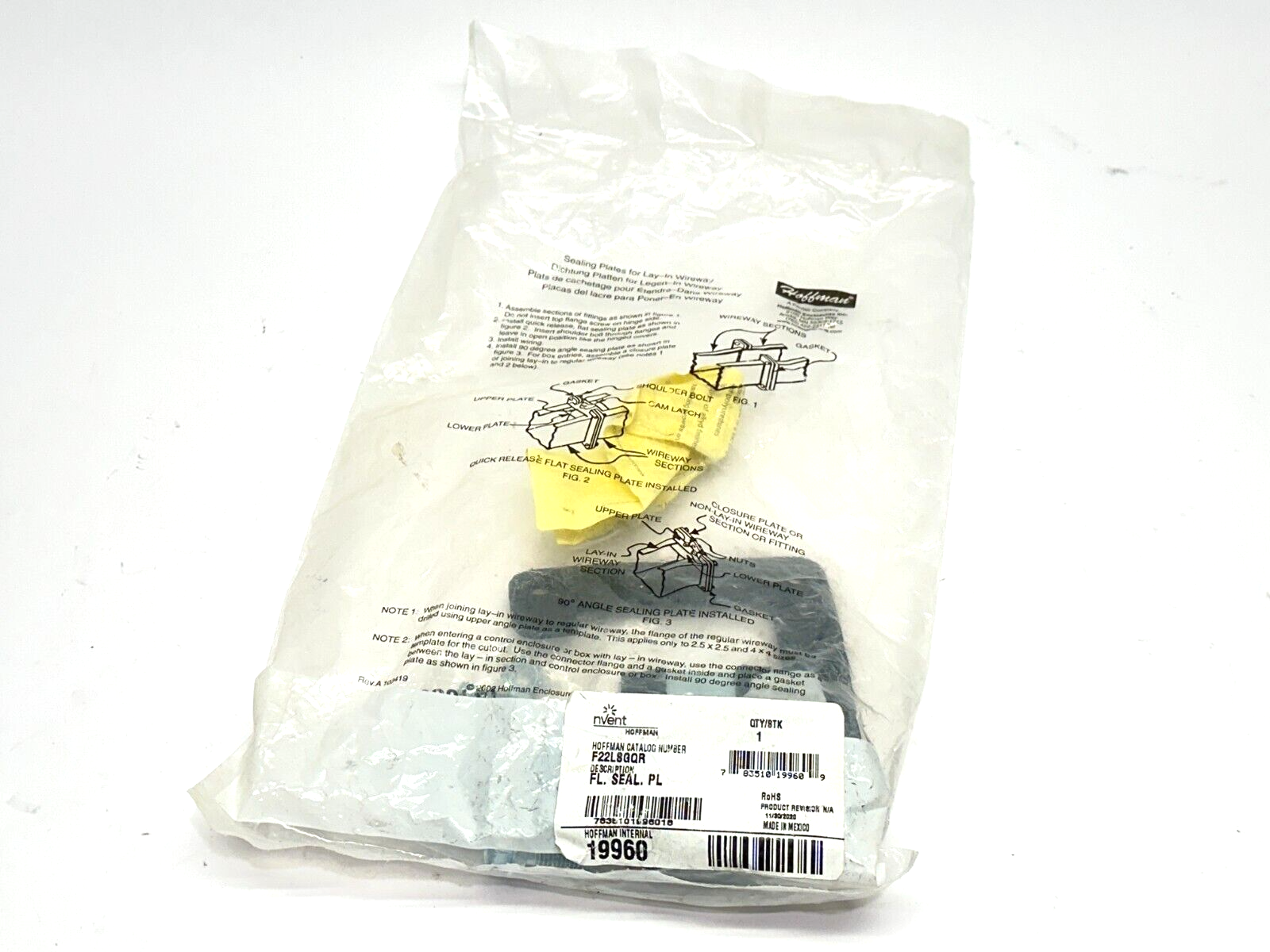 Hoffman F22LSGQR Flat Sealing Plate 19960 - New - Maverick Industrial Sales