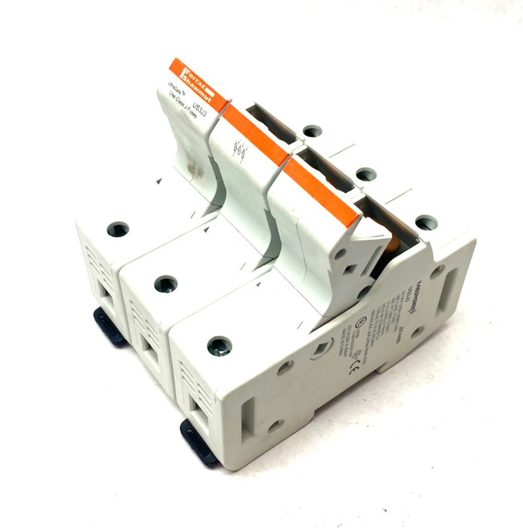 Mersen US3J3 Fuse Holder 3-Pole w/ Bussmann LPJ-30SP Low-Peak Fuses - Maverick Industrial Sales