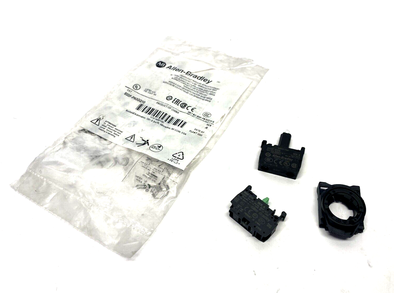 800F-PN3GQ10 | Allen Bradley Ser. A 22mm Back Of Panel Composite, Green LED Kit - New – Open box - Maverick Industrial Sales