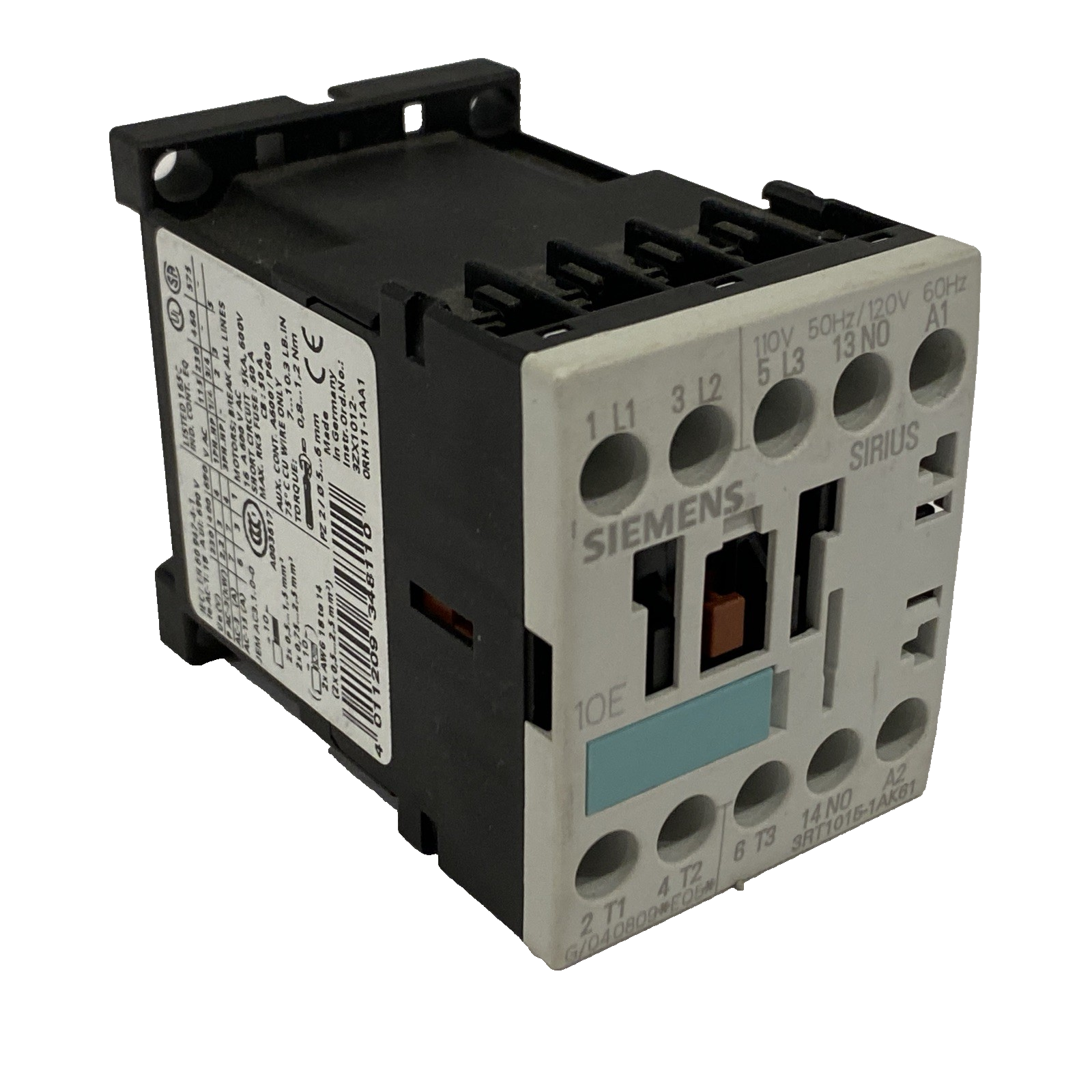 Siemens 3RT1015-1AK61 Contactor AC-3 7A - Maverick Industrial Sales