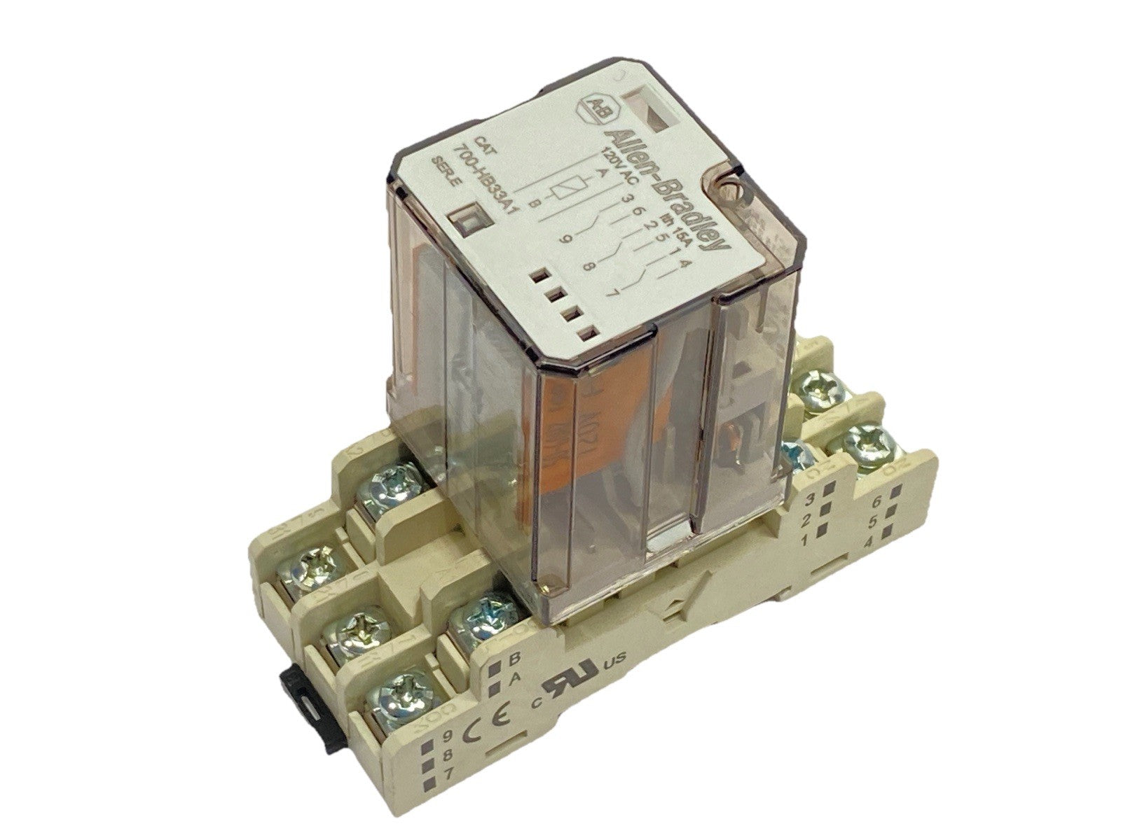 Allen Bradley 700-HB33A1 Ser E Relay w/ 700-HN154 Ser A Relay Base - Maverick Industrial Sales