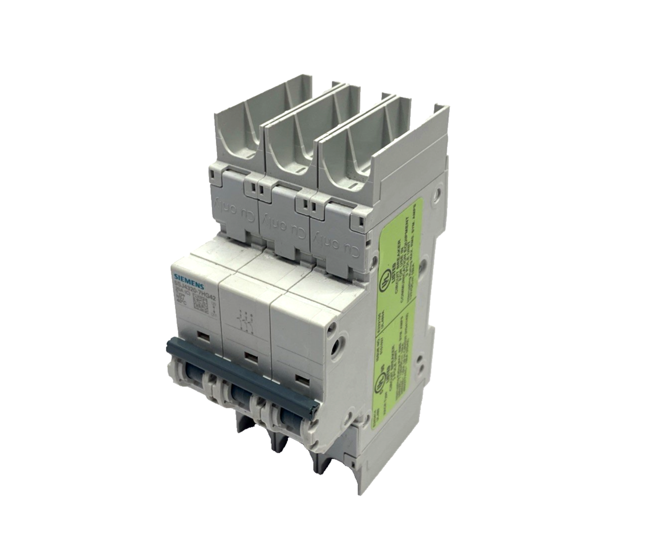 Siemens 5SJ4320-7HG42 Circuit Breaker 10kA, 3P, C Type, 20A, 480Y/277V, UL489 - Maverick Industrial Sales