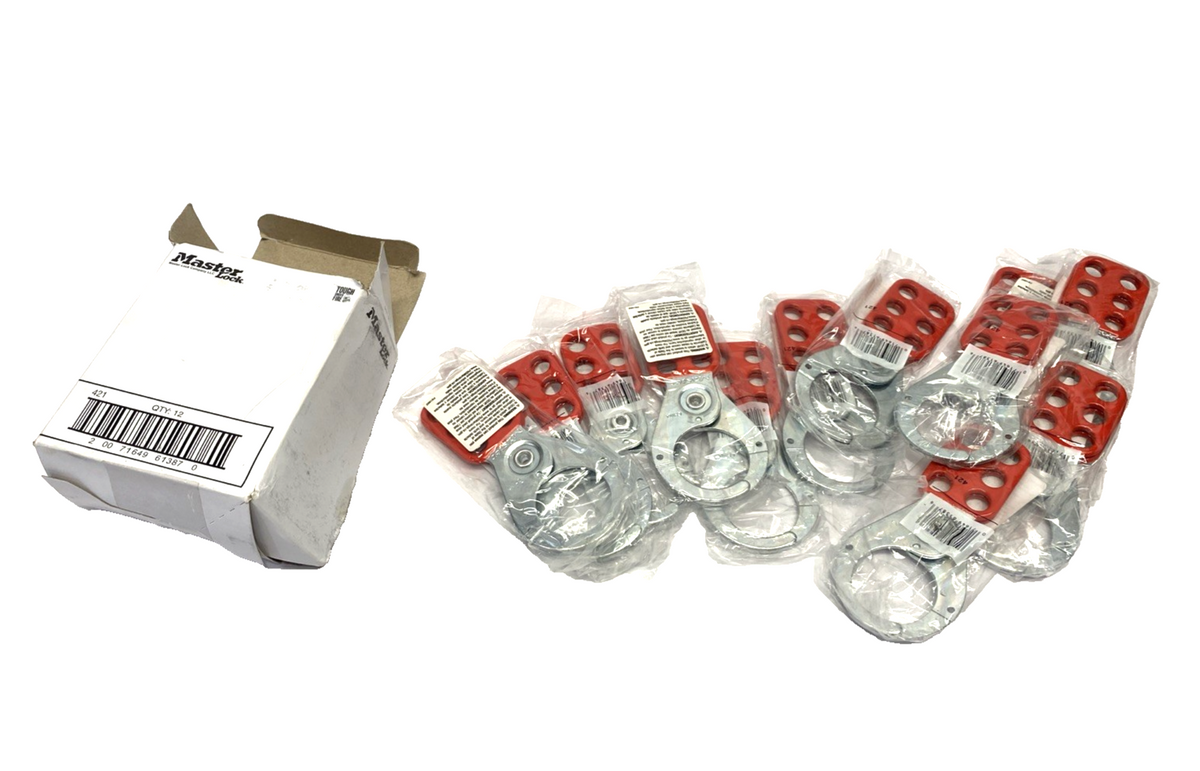 Master Lock 421 Steel Lockout Hasp, 1-1/2" 38mm Jaw Clearance BOX OF 12 - Maverick Industrial Sales