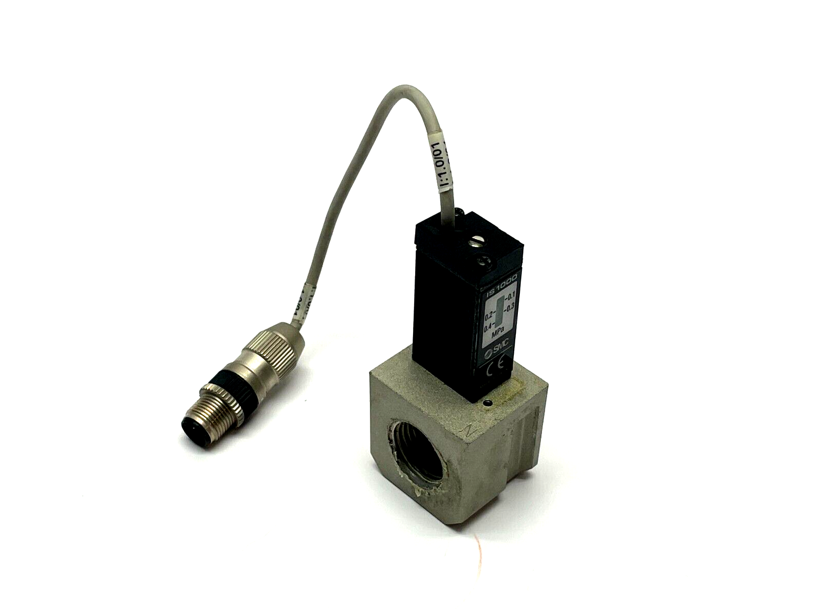 SMC IS1000 Pressure Switch on Spacer Block - Used - Maverick Industrial Sales