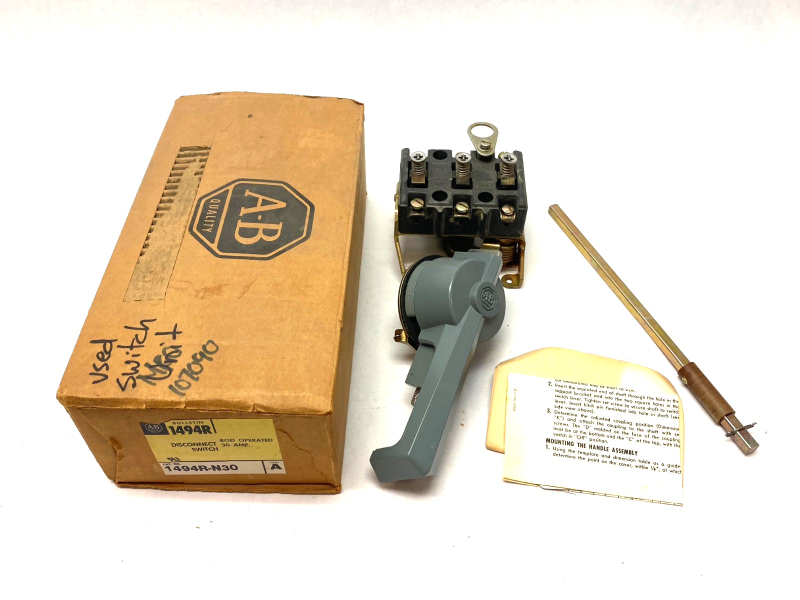 1494R-N30 | Allen Bradley Ser. A Rod Operated Disconnect Switch SWITCH UNIT USED - Used - Maverick Industrial Sales