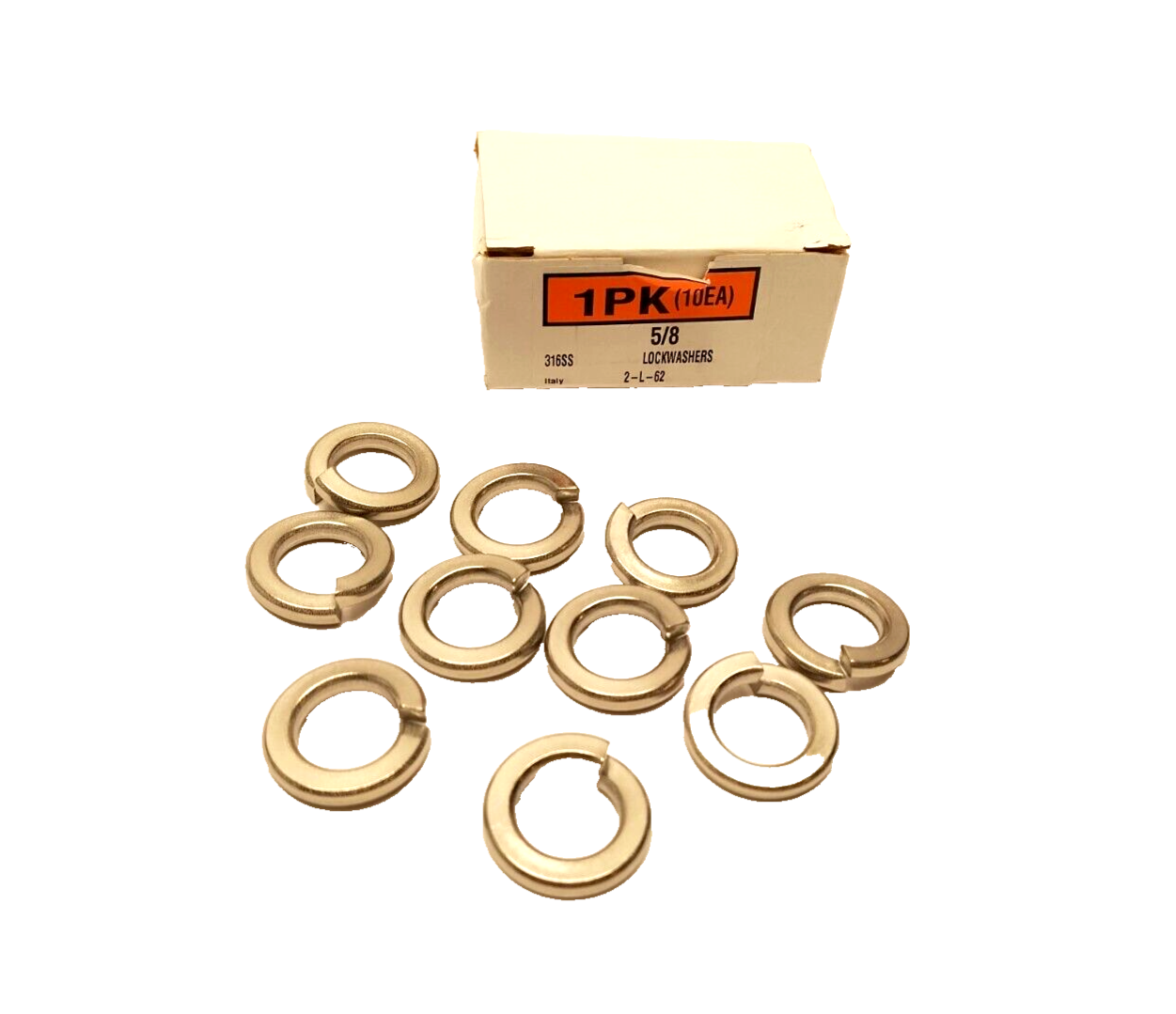 5/8" 316SS Split Lock Washer 2-L-62 BOX OF 10 - New - Maverick Industrial Sales