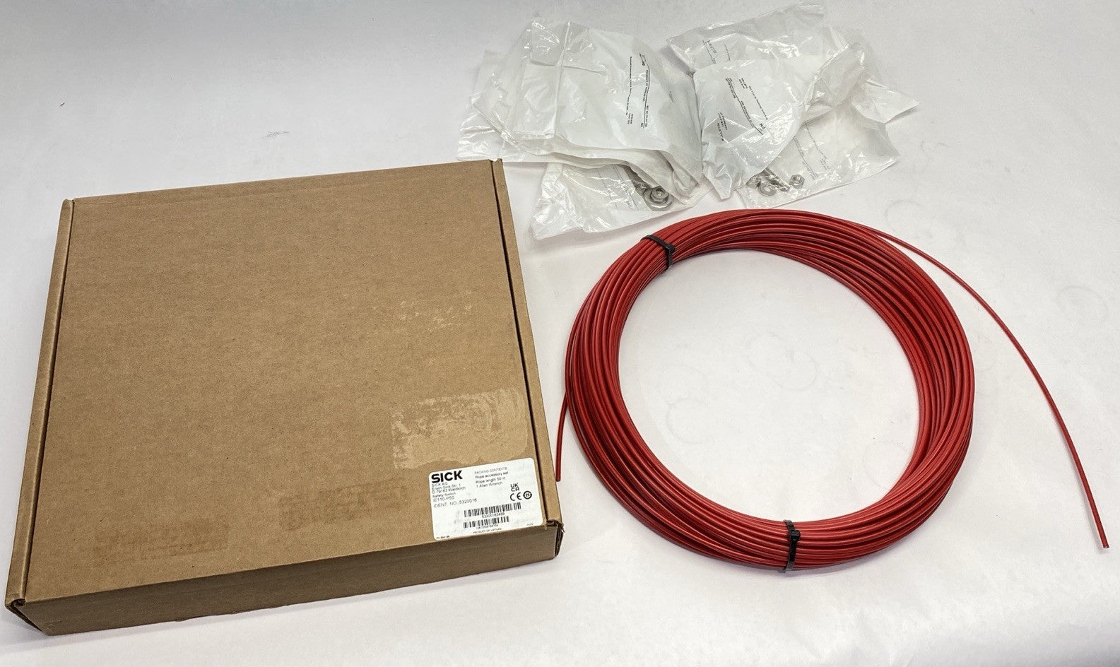 5320016 | Sick Wire Draw Mechanism Kit Rope Pull Switch iE110-P50 MISSING PARTS- New – Open box - Maverick Industrial Sales