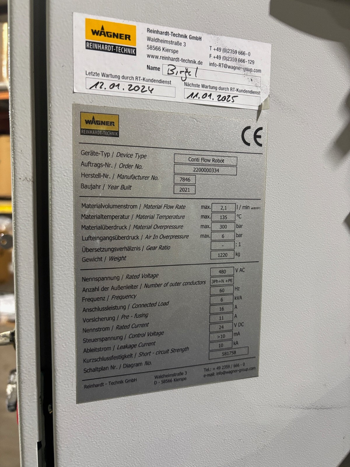 Wagner Reinhardt-Technic Conti Flow Robot Controller with (2) Feeding Unit 2000 - Used - Maverick Industrial Sales