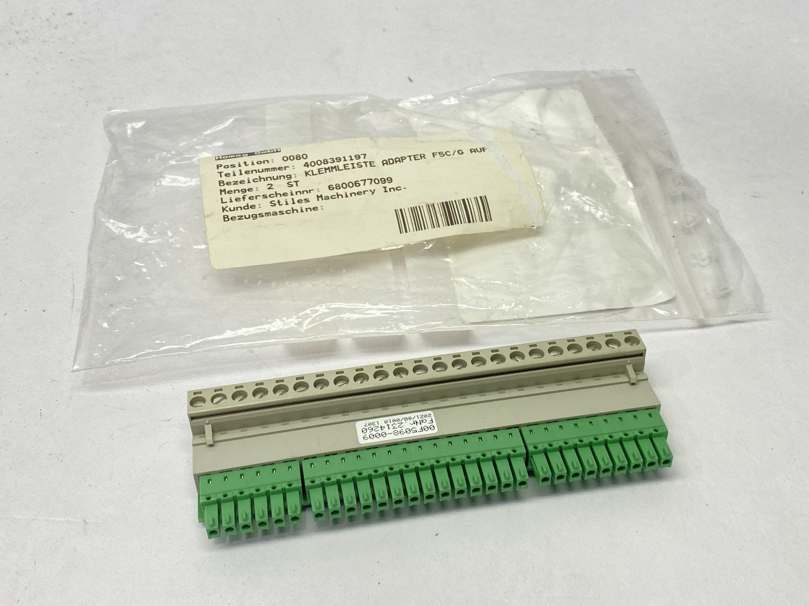 4-008-39-1197 | Homag Terminal Strip Adapter KEB F5C/G - New – Open box - Maverick Industrial Sales