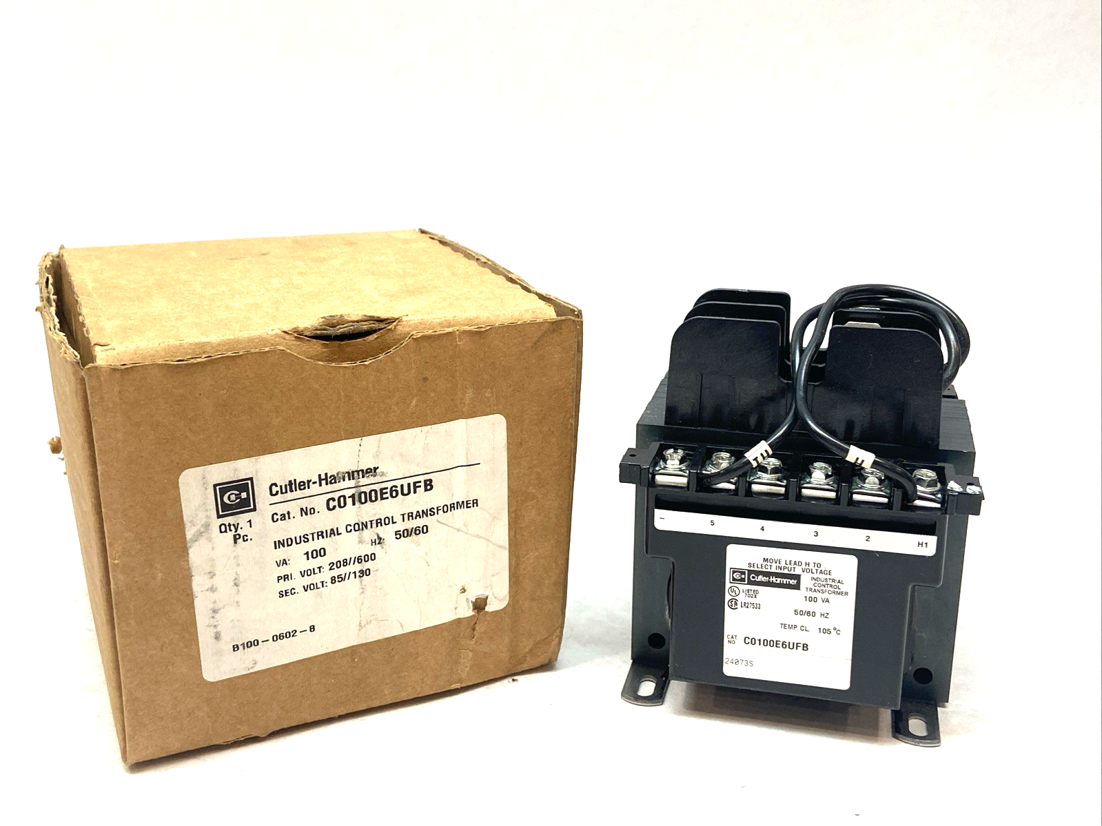 Cutler-Hammer C0100E6UFB Industrial Control Transformer 100VA 50/60Hz - Maverick Industrial Sales