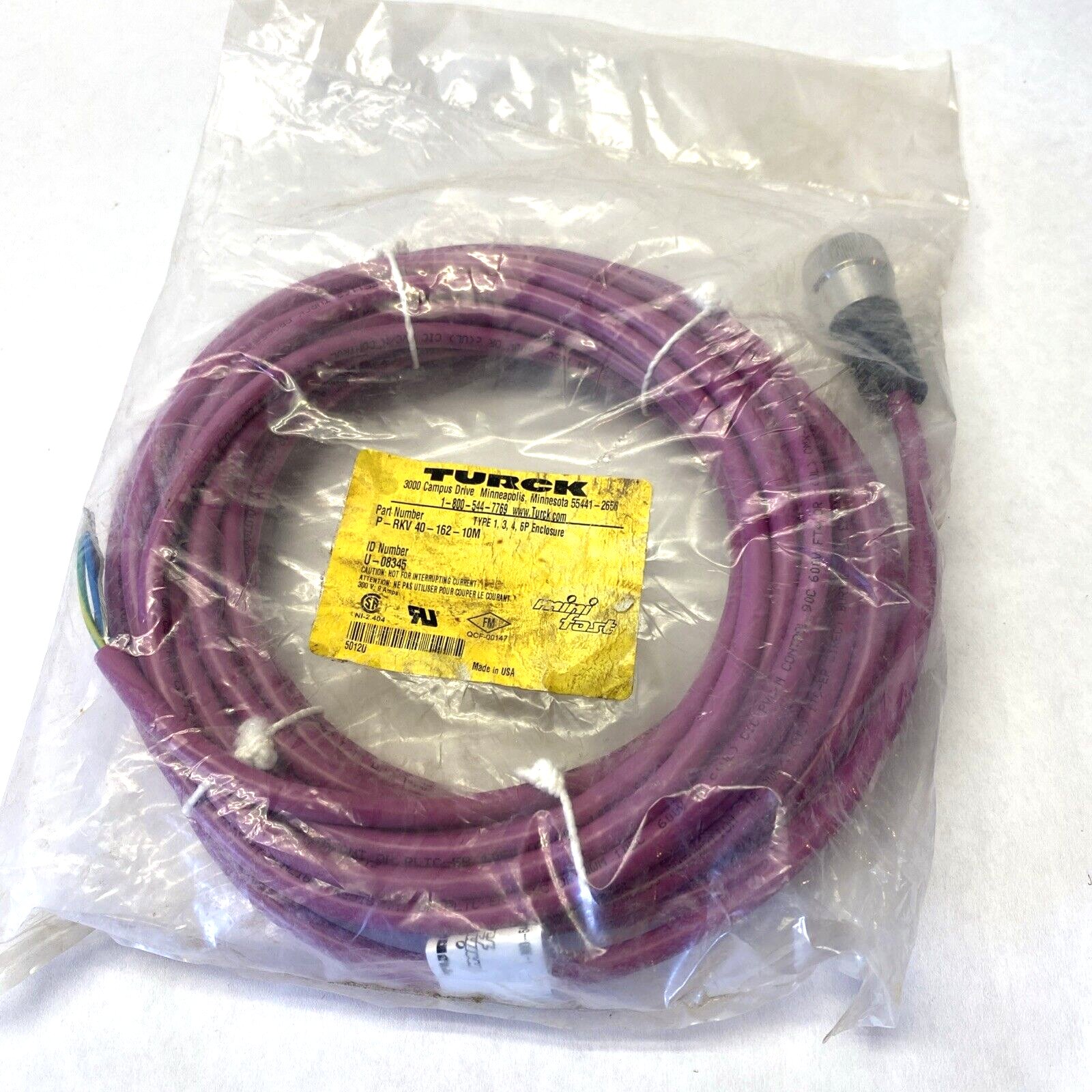 P-RKV 40-162-10M | Turck Minifast Cable U-08345 - New - Maverick Industrial Sales