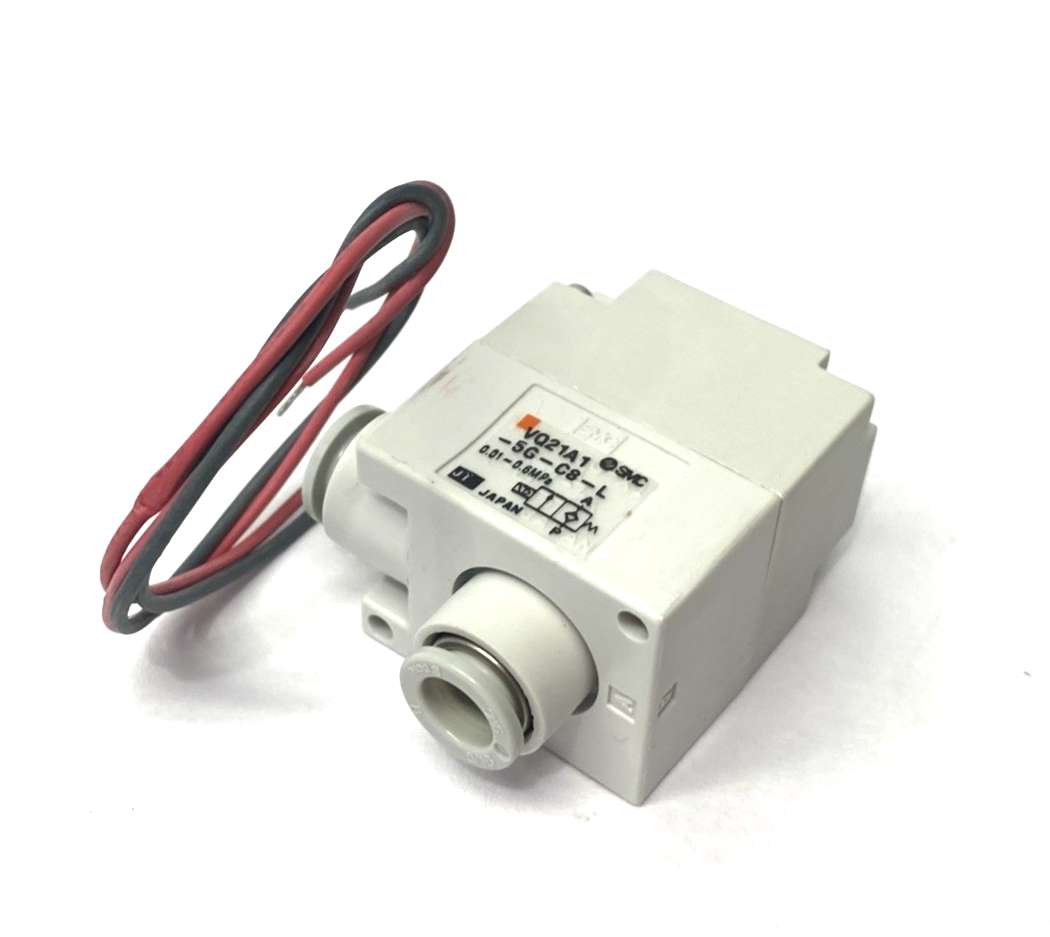 SMC VQ21A1-5G-C8-L Pilot Operated Solenoid Media Valve, 2-Port - Maverick Industrial Sales
