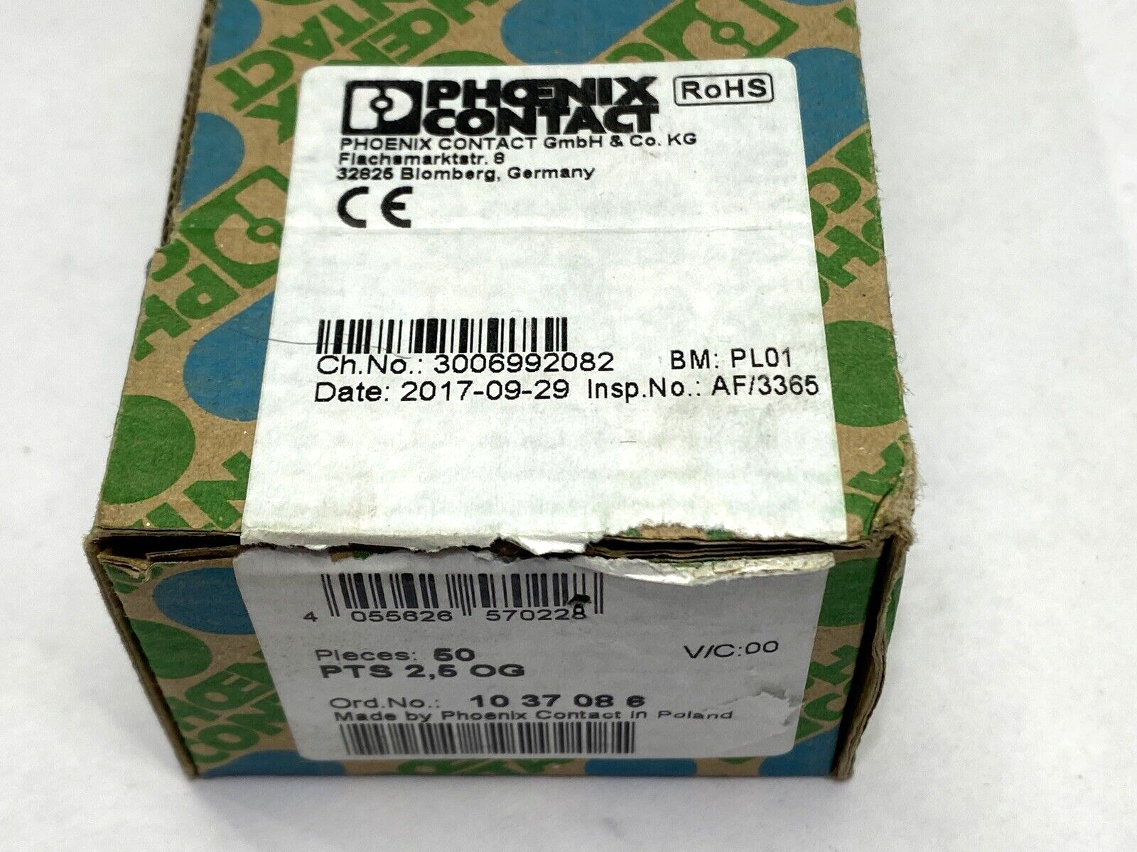 Phoenix Contact 1037086 Disconnect Terminal Block PTTBS 2,5 OG LOT OF 13 - New – Open box - Maverick Industrial Sales