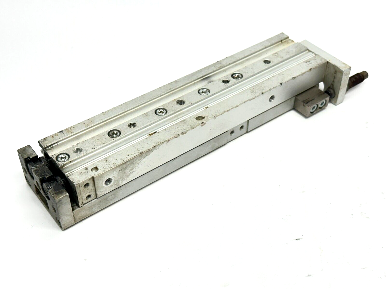 SMC MXS12-100BT Guided Cylinder Slide Table 12mm Bore 100mm Stroke - For parts or not working - Maverick Industrial Sales