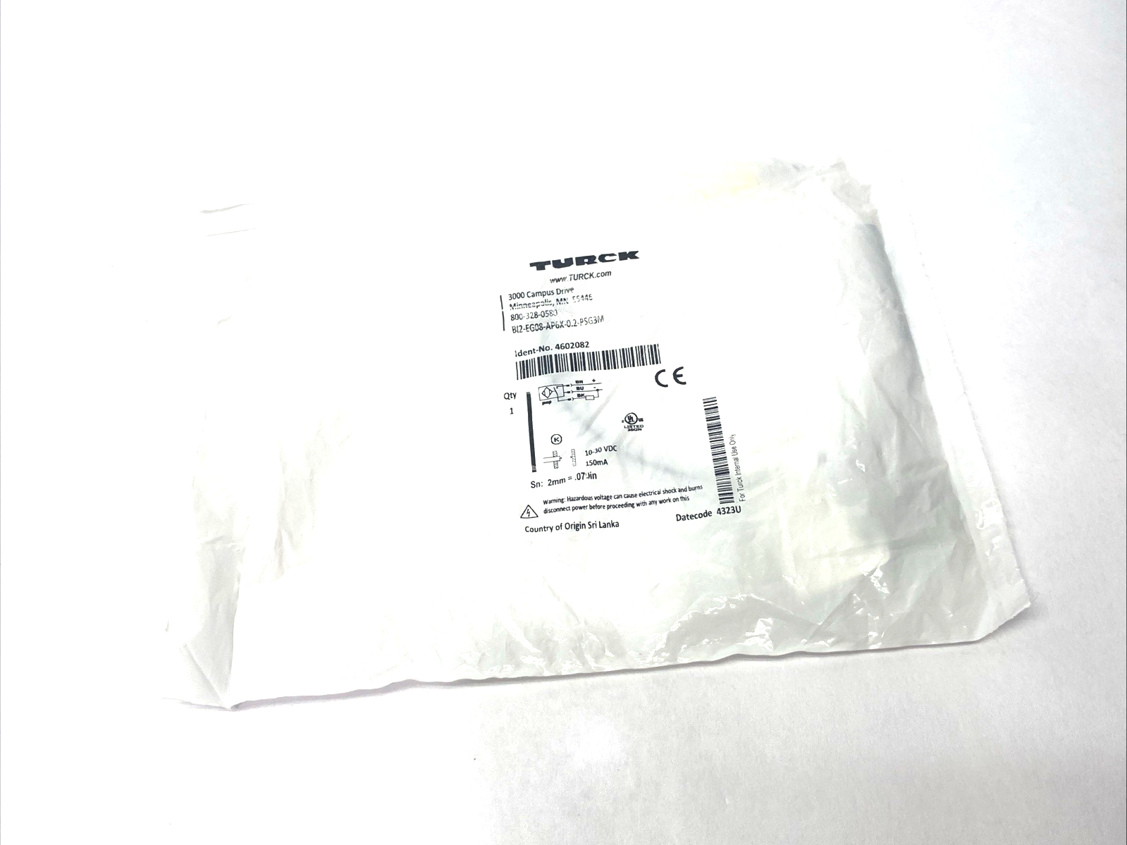 Turck BI2-EG08-AP6X-0.2-PSG3M Inductive Sensor Increased Switch Distance 4602082 - Maverick Industrial Sales
