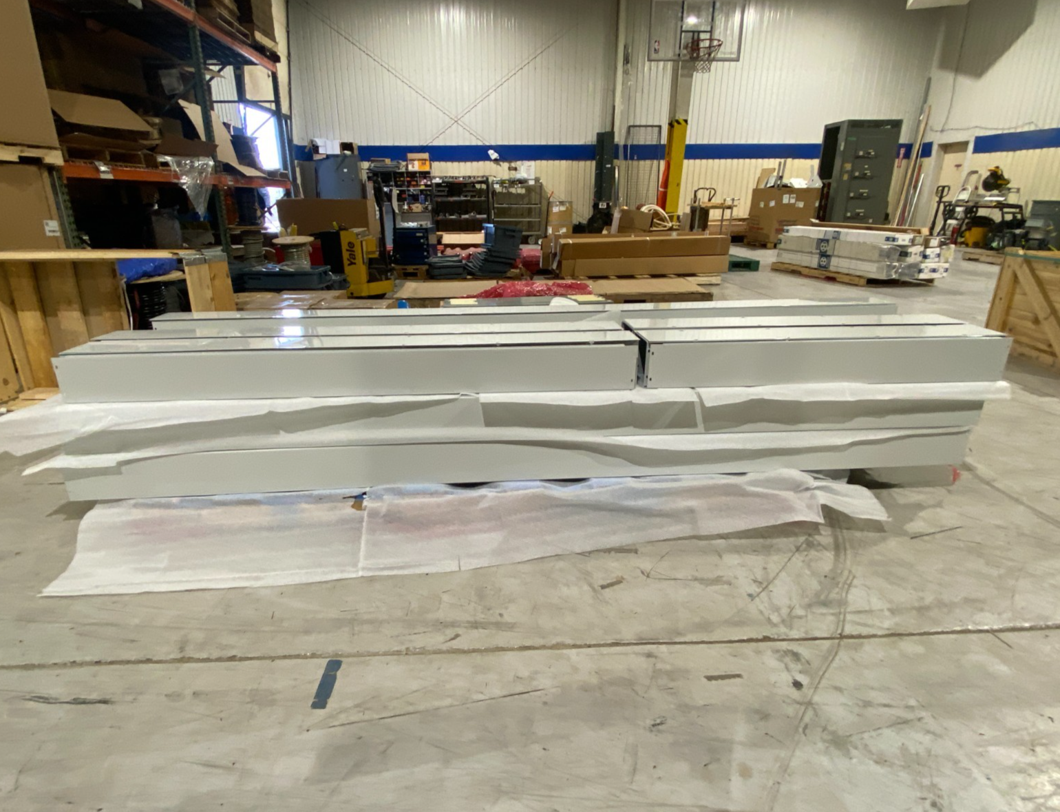 LOT OF 15 Hoffman 10' Wireway Section & Covers, 4x 6' Sect, 2x 4' Sect, WHITE - Maverick Industrial Sales