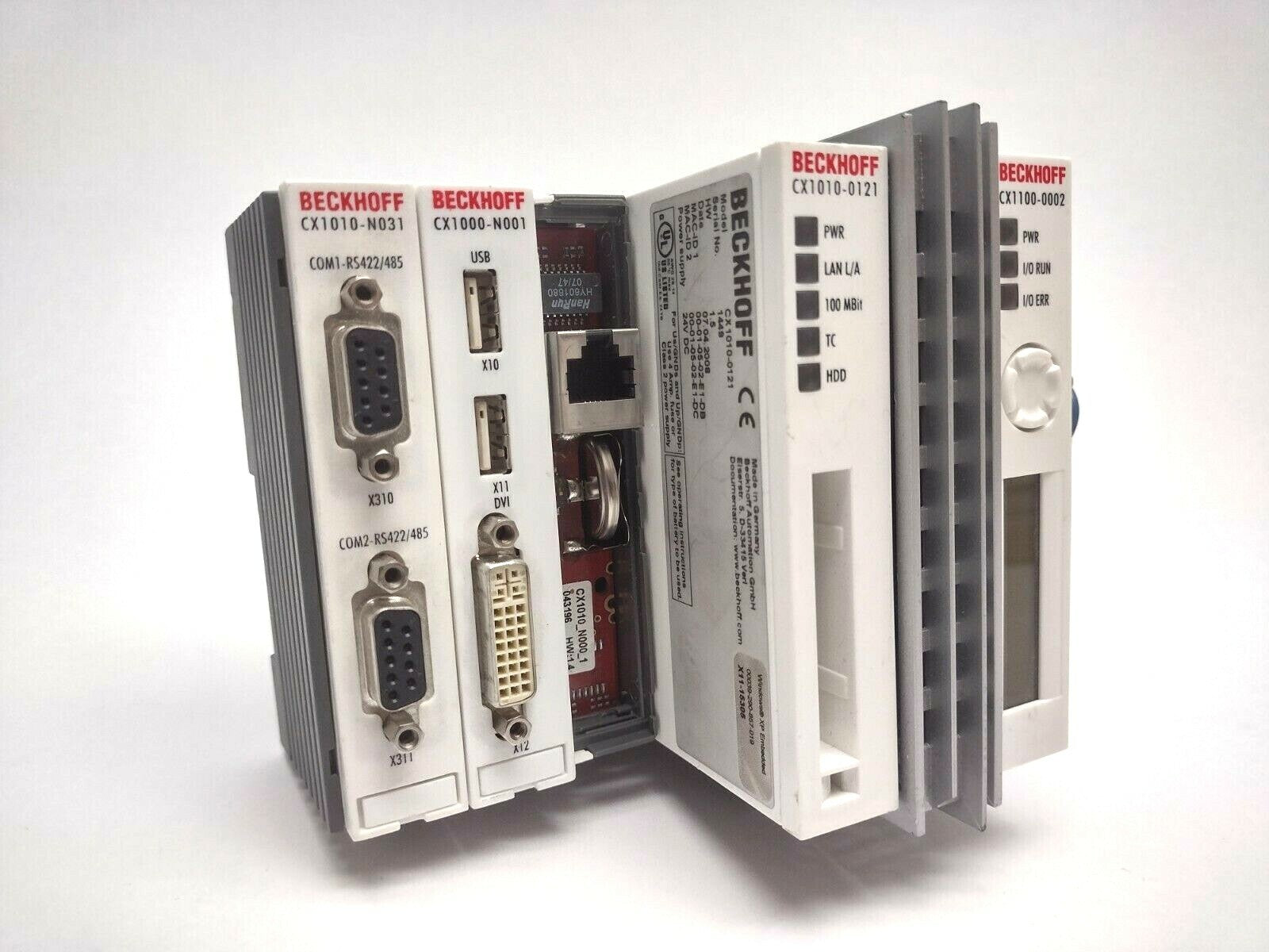 Beckhoff CX1010-0121 CPU Module with CX1100-0002 Power Supply - For parts or not working - Maverick Industrial Sales